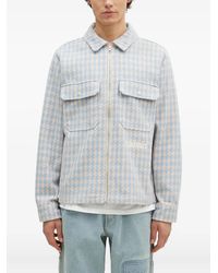 Pleasures - Houndstooth-Pattern Zip-Front Shirt Jacket - Lyst