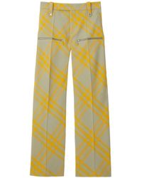 Burberry - Checked Straight-leg Trousers - Lyst