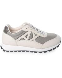 ARMANI EXCHANGE - Logo-Patch Panelled Sneakers - Lyst