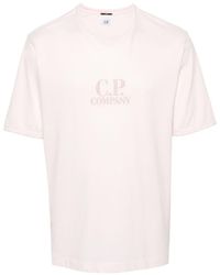 C.P. Company - Pikee-T-Shirt mit Logo-Stickerei - Lyst