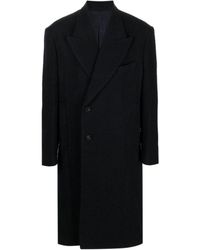 WOOYOUNGMI - Peak-lapels Textured Single-breasted Coat - Lyst