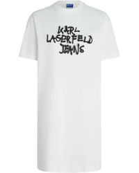 KARL LAGERFELD - Graffiti Crew-Neck Dress - Lyst