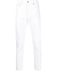 Dondup - Logo-Plaque Tapered Jeans - Lyst