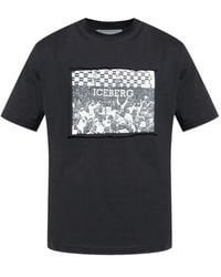 Iceberg - T-Shirt Met Patch En Grafische Print - Lyst