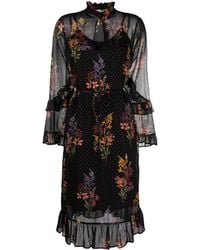 Twinset - Double-Layer Floral-Print Midi Dress - Lyst