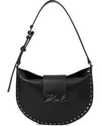 KARL LAGERFELD - K/Signature Stud-Embellished Shoulder Bag - Lyst