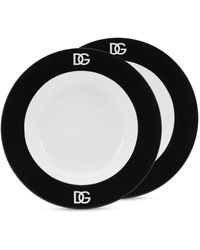 Dolce & Gabbana - Set di 2 piatti in porcellana da zuppa con stampa - Lyst