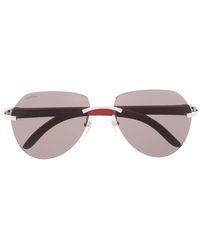 Cartier - Tinted Pilot-frame Sunglasses - Lyst
