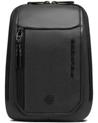 Piquadro - Leather-Trim Messenger Bag - Lyst