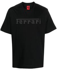 Ferrari - Logo-silicone Print Cotton T-shirt - Lyst