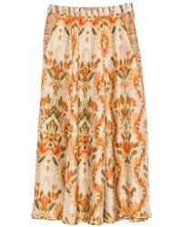 Pierre Louis Mascia - Aloe Ikat-Print Midi Skirt - Lyst