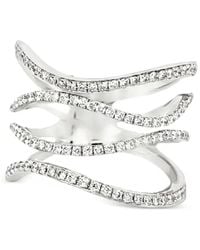 Lisa Nik - 18K Four Row Wavy Diamond Ring - Lyst