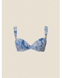 Twinset - Jacquard Push-Up Bikini Top With Pearl - Lyst