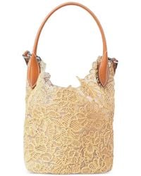 Ermanno Scervino - Floral-Embroidered Mesh Tote Bag - Lyst