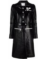 Courreges - Logo-Appliqué Vinyl Trench Coat - Lyst