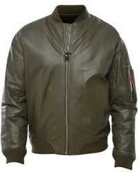 DSquared² - Zip-Up Leather Bomber Jacket - Lyst