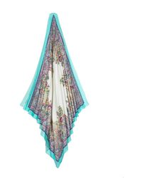 Etro - Floral-print Pleated Silk Scarf - Lyst