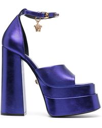 Versace - Medusa-plaque Open-toe Sandals - Lyst