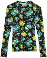 MSGM - Haut À Fleurs - Lyst
