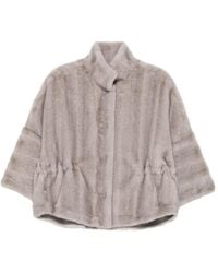VALENTINI 1972 - Faux-Fur Wide-Sleeve Jacket - Lyst