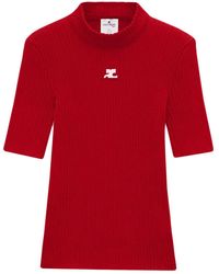 Courreges - Reedition Pullover Aus Rippstrick - Lyst