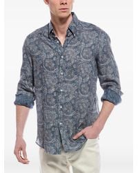 Brunello Cucinelli - Paisley-Print Linen Shirt - Lyst