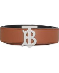 Burberry Reversible Monogram Motif Leather Belt Black