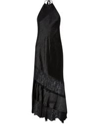 Pinko - Lace-Panelled Halterneck Midi Dress - Lyst