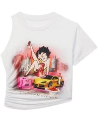 Gcds - Betty Boop Asymmetrical T-Shirt - Lyst