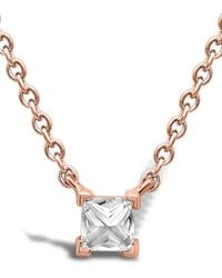 Pragnell - 18Kt Rose Rockchic Diamond Solitaire Necklace - Lyst