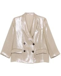 Brunello Cucinelli - Linen Double-Breasted Jacket - Lyst