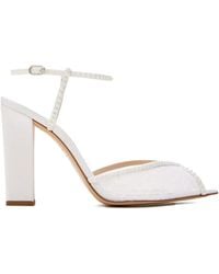 Andrea Wazen - Katy Lace Pearl Sandals - Lyst