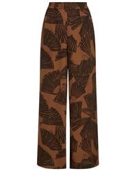 KARL LAGERFELD - Fan-Print Flared Pants - Lyst