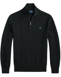 Polo Ralph Lauren - Mesh-Knit Quarter-Zip Sweater - Lyst
