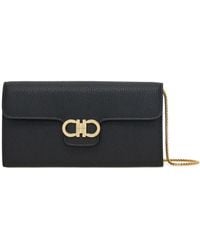 Ferragamo - Gancini Wallet With Shoulder Strap - Lyst