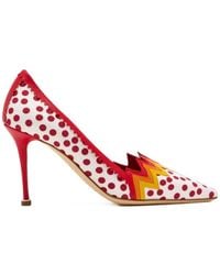 Manolo Blahnik - Yquem Pumps Mit Polka Dots - Lyst