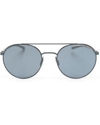 Porsche Design - Double-Bridge Round-Frame Sunglasses - Lyst