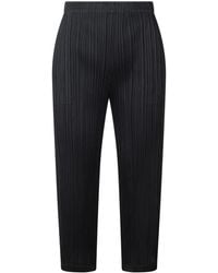 Pleats Please Issey Miyake - Plissé Cropped Trousers - Lyst