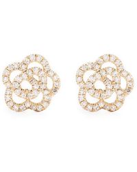 EF Collection - 14kt Yellow Gold Rose Diamond Stud Earrings - Lyst