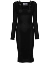 Versace Jeans Couture - Baroque-Buckles Knitted Midi Dress - Lyst