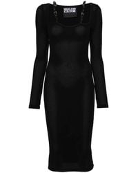 Versace Jeans Couture - Baroque-Buckles Knitted Midi Dress - Lyst