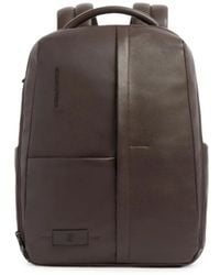 Piquadro - Grained Leather Backpack - Lyst