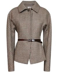 P.A.R.O.S.H. - Veste Ceinturée À Motif Pied-De-Poule - Lyst