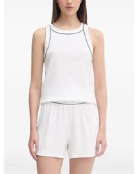 Lacoste - Ribbed-Knit Contrast-Piping Pajamas - Lyst