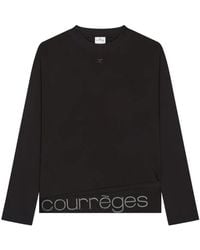 Courreges - Long-Sleeved Cropped Silk And Nylon Top - Lyst