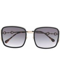 Gucci - Square-Frame Metal Sunglasses - Lyst