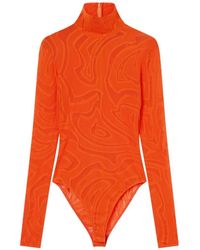 PUCCI - High-Neck Jacquard Tulle Bodysuit - Lyst
