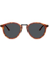 Giorgio Armani - Round-Frame Tortoiseshell Sunglasses - Lyst