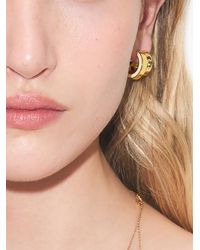 Tory Burch - Icon Enamel Double Hoop Earrings - Lyst