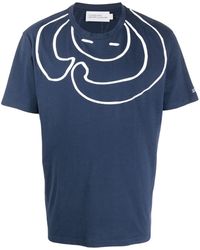 Societe Anonyme Line-print T-shirt - Blue
